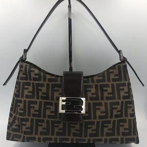 Vintage Fendi Tobacco Zucca Shoulder Bag